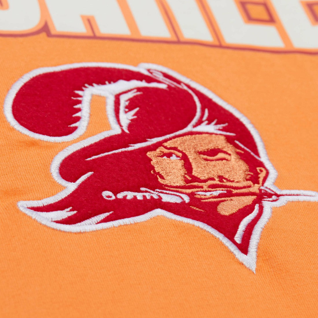Tampa Bay Buccaneers Throw It Back Premium Vintage Logo T-Shirt - Orange - Mitchell & Ness