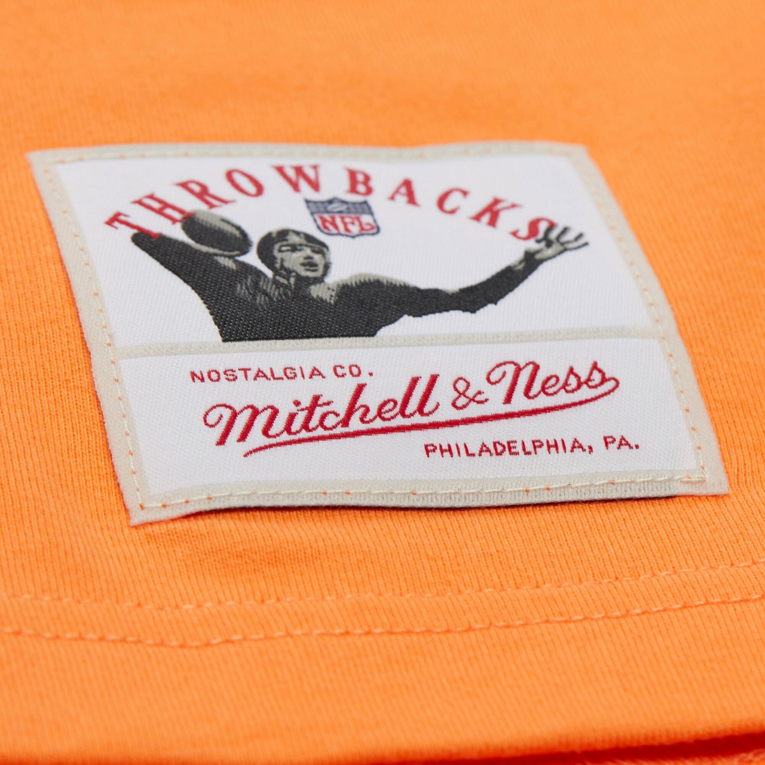 Tampa Bay Buccaneers Throw It Back Premium Vintage Logo T-Shirt - Orange - Mitchell & Ness