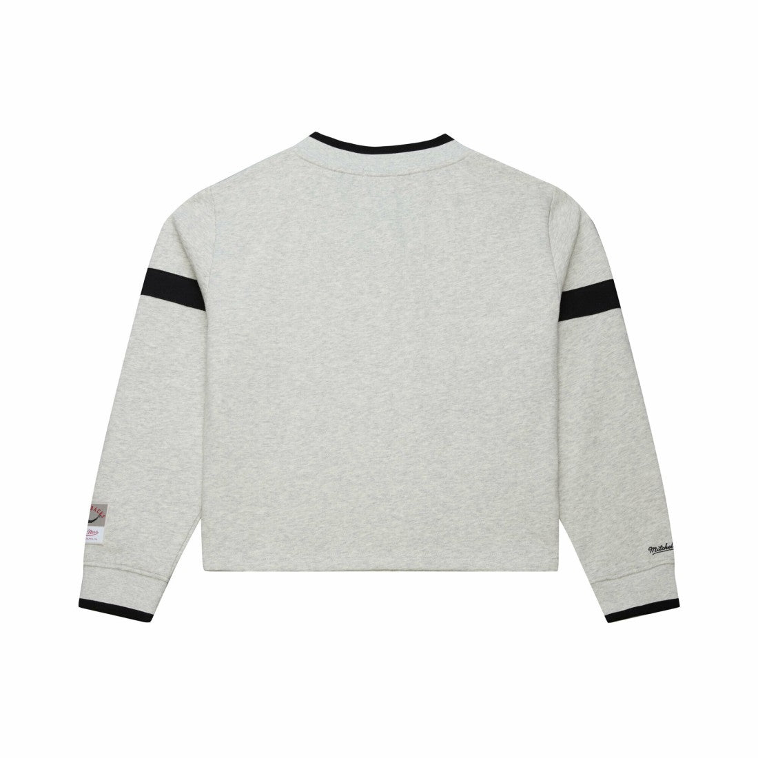 Tampa Bay Buccaneers Women's Cropped V-Neck Sweatshirt - Gray - Mitchell & Ness