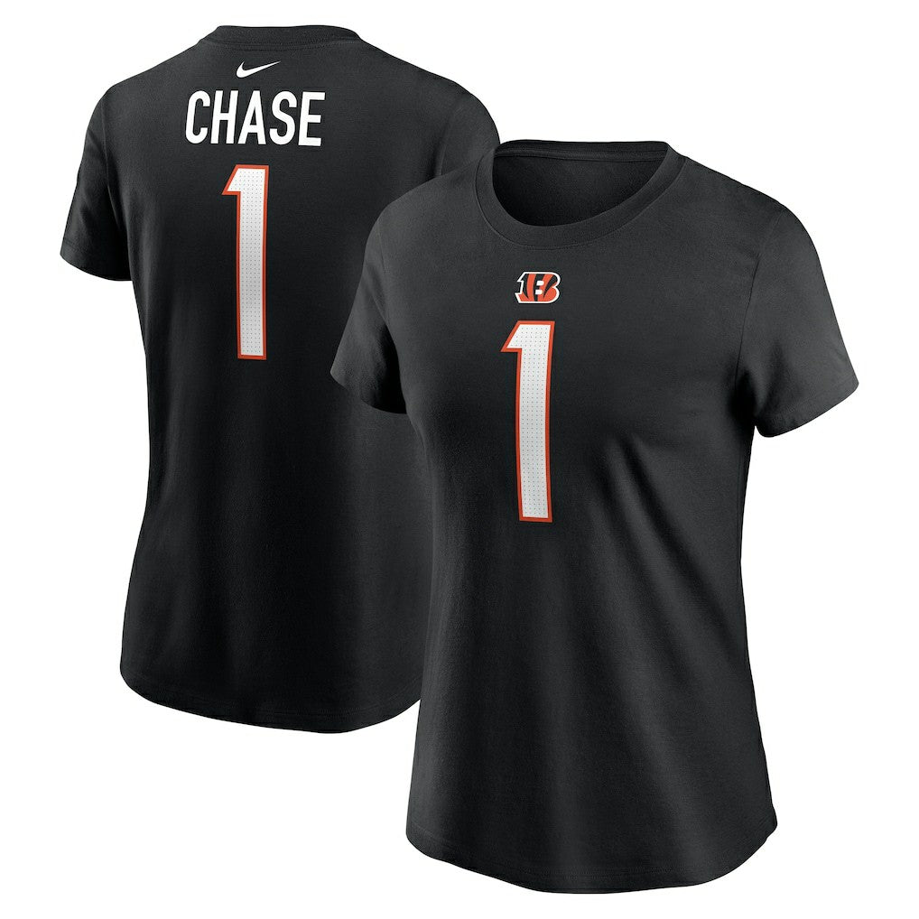 Ja'Marr Chase Cincinnati Bengals Women's Player Name & Number T-Shirt - Black - Nike