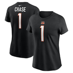 Ja'Marr Chase Cincinnati Bengals Women's Player Name & Number T-Shirt - Black - Nike