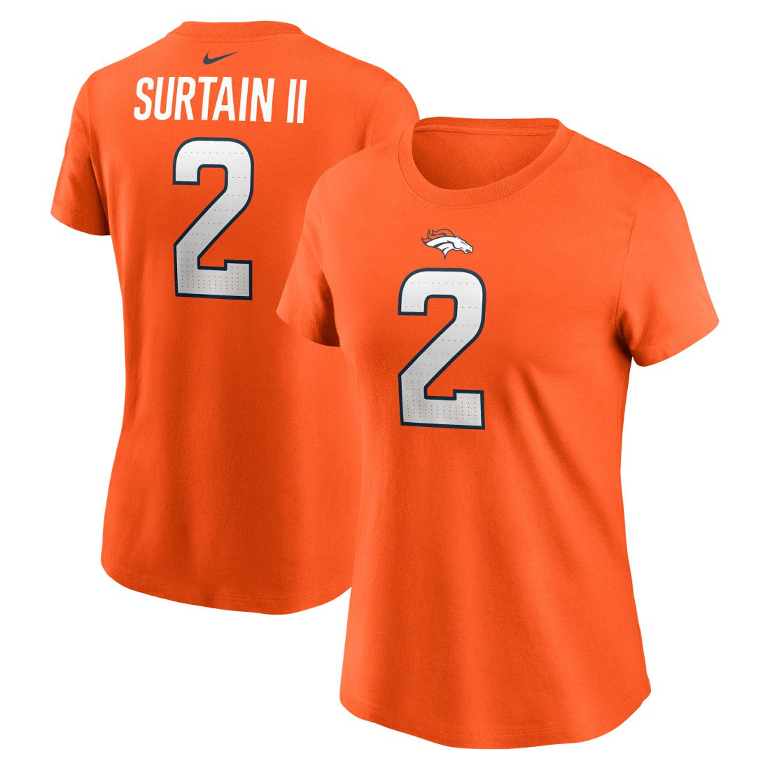 Patrick Surtain II Denver Broncos Women's Player Name & Number T-Shirt - Orange - Nike