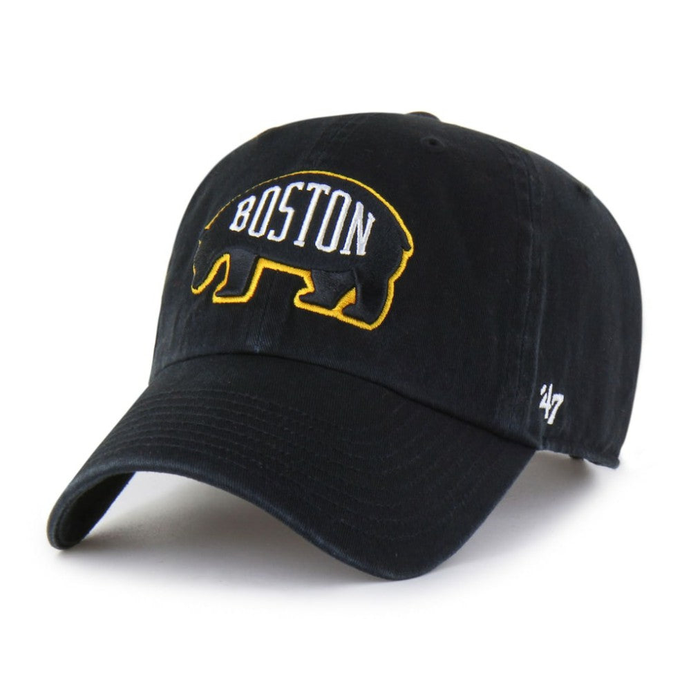 Boston Bruins '47 Alternate Logo Clean Up Adjustable Hat - Black | 47 brand near me