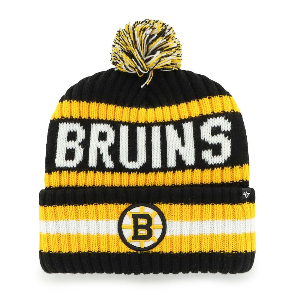 Boston Bruins '47 Bering Cuffed Knit Hat with Pom - Black | 47 brand near me