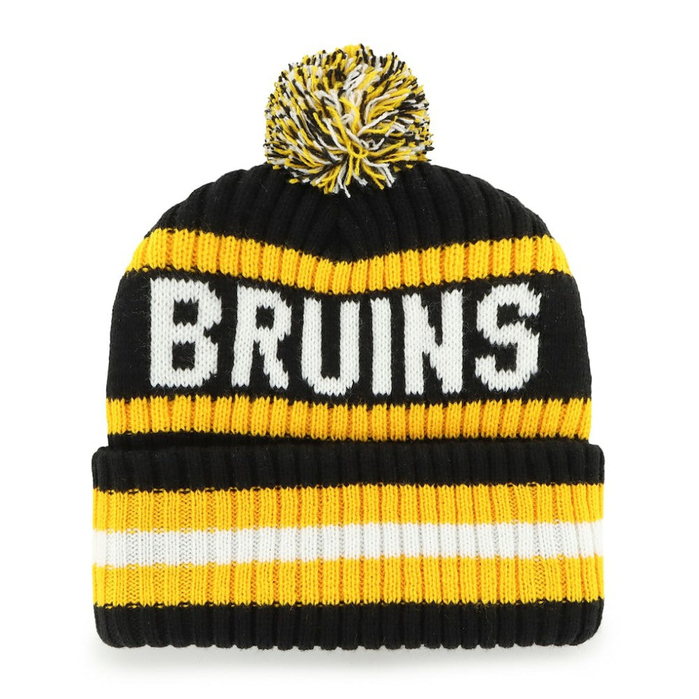 Boston Bruins '47 Bering Cuffed Knit Hat with Pom - Black | 47 brand near me