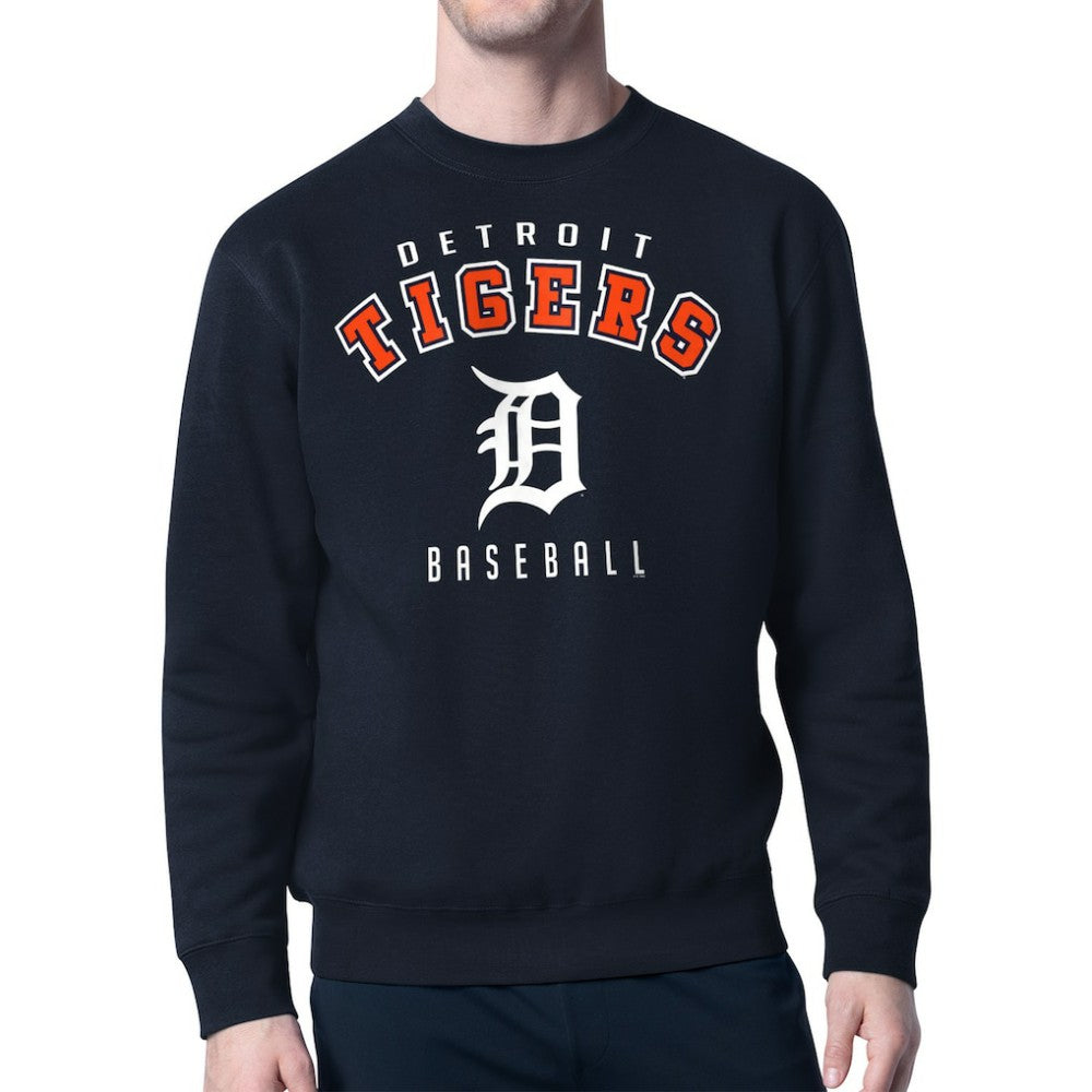 Detroit Tigers Starter Team Logo Fleece Pullover Sweatshirt Outlet