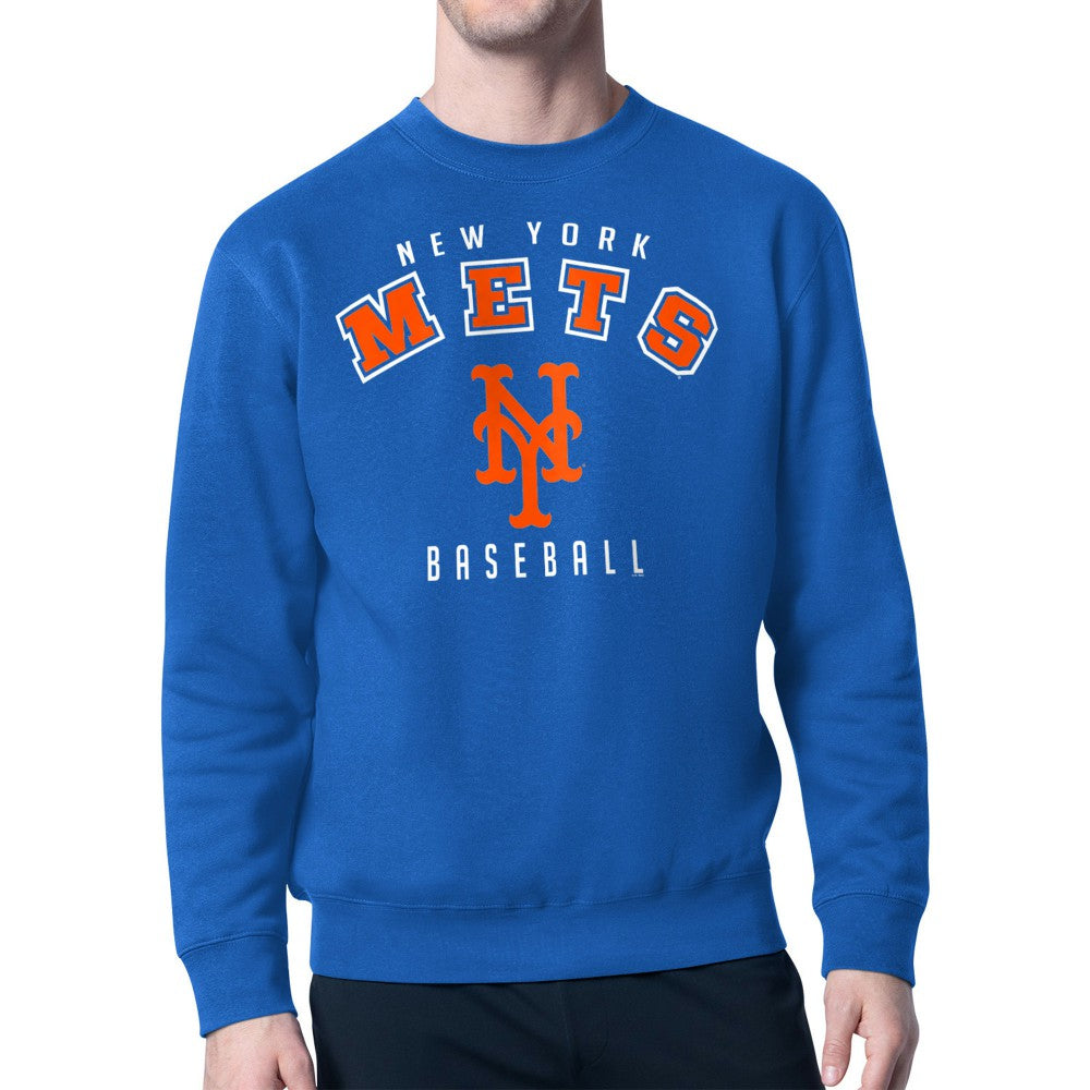 New York Mets Starter Team Logo Fleece Pullover Sweatshirt Outlet