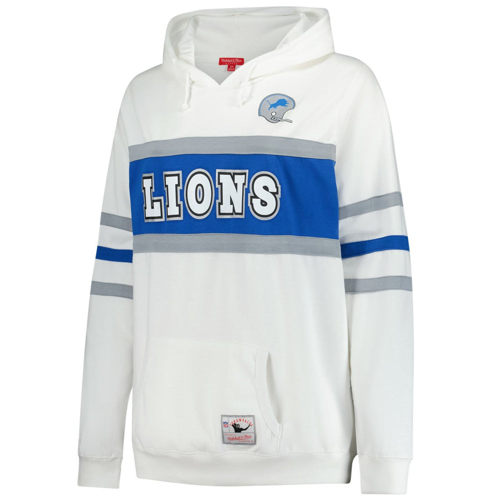 Detroit Lions Women's Plus Size Head Coach Throwback Pullover Hoodie - White - Mitchell & Ness