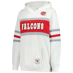 Atlanta Falcons Women's Plus Size Head Coach Throwback Pullover Hoodie - White - Mitchell & Ness