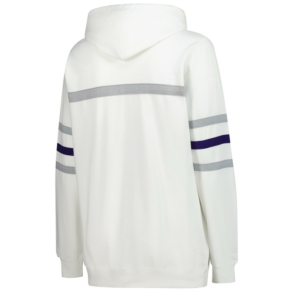 Baltimore Ravens Women's Plus Size Head Coach Throwback Pullover Hoodie - White - Mitchell & Ness