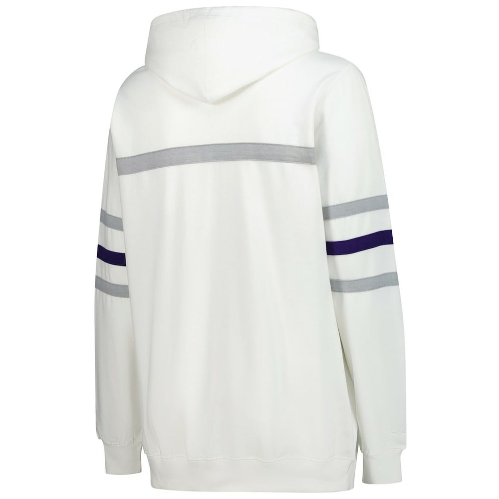 Baltimore Ravens Women's Plus Size Head Coach Throwback Pullover Hoodie - White - Mitchell & Ness
