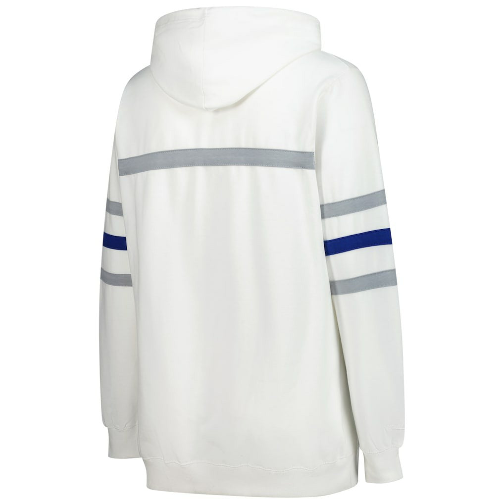 Buffalo Bills Women's Plus Size Head Coach Throwback Pullover Hoodie - White - Mitchell & Ness