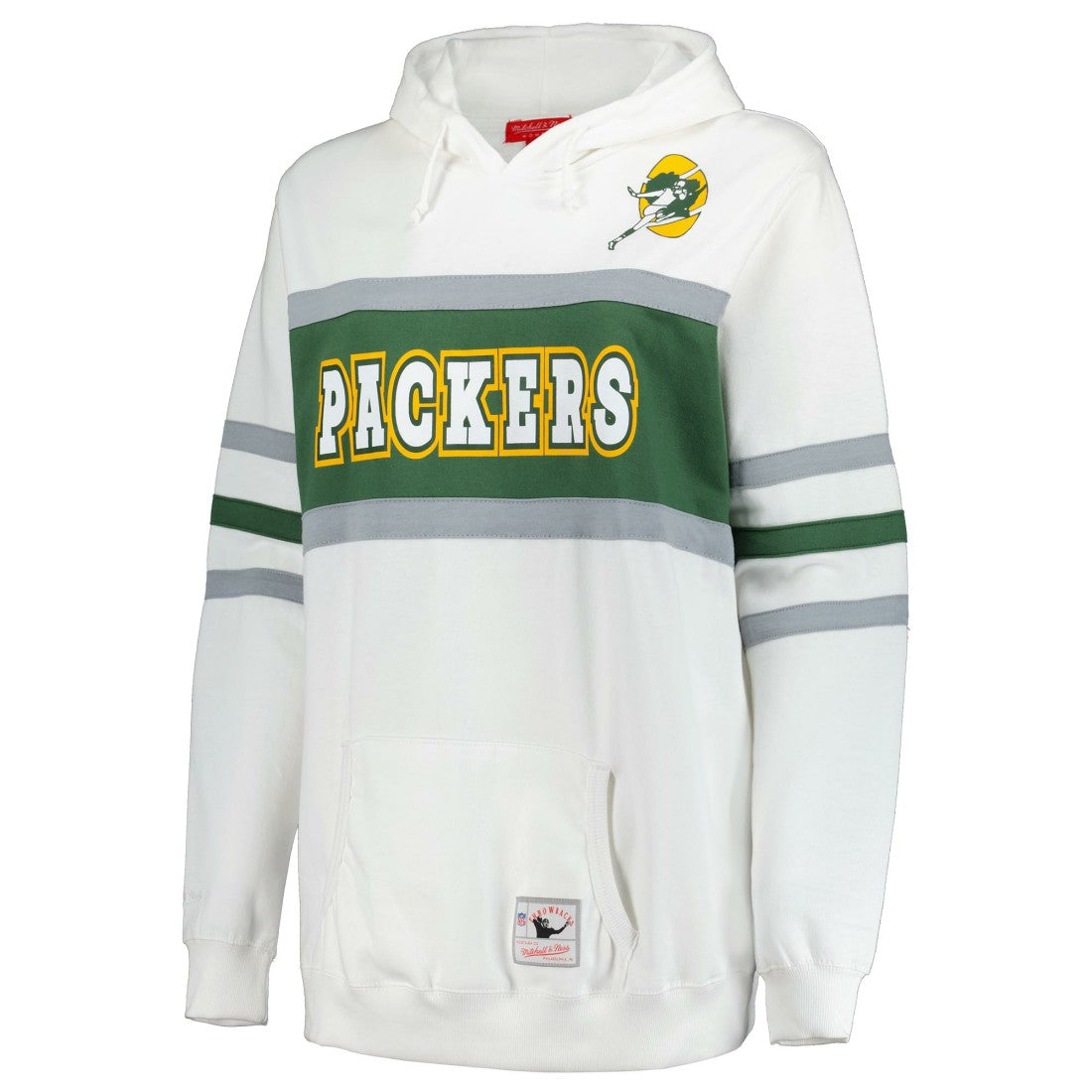 Green Bay Packers Women's Plus Size Head Coach Throwback Pullover Hoodie - White - Mitchell & Ness