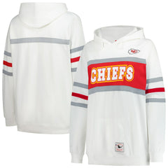 Kansas City Chiefs Women's Plus Size Head Coach Throwback Pullover Hoodie - White - Mitchell & Ness