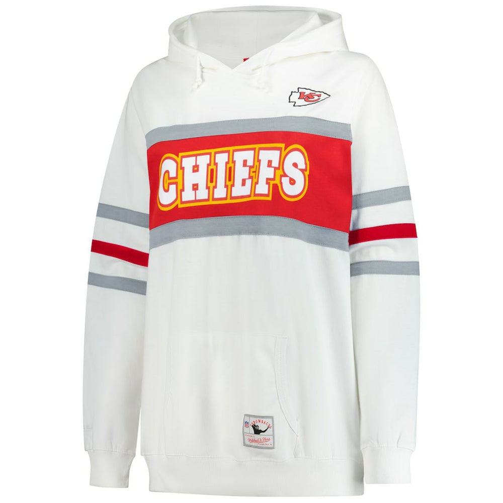 Kansas City Chiefs Women's Plus Size Head Coach Throwback Pullover Hoodie - White - Mitchell & Ness