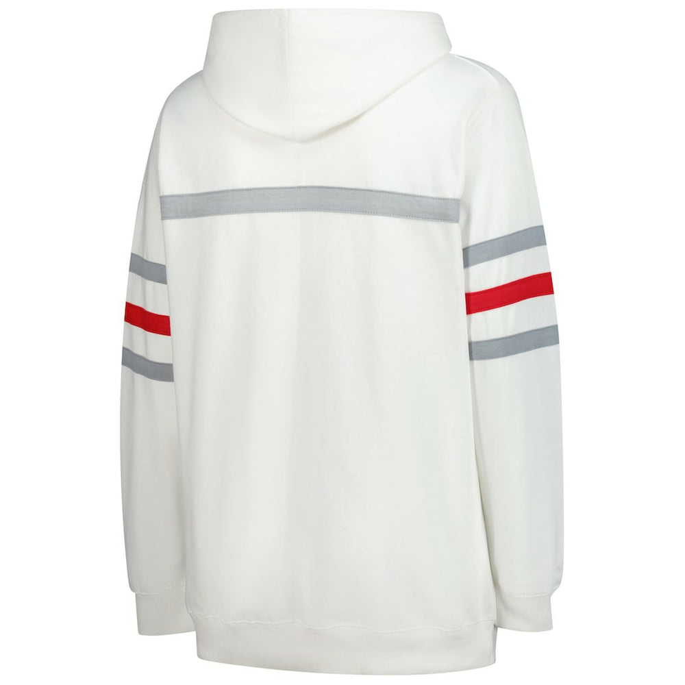 Kansas City Chiefs Women's Plus Size Head Coach Throwback Pullover Hoodie - White - Mitchell & Ness