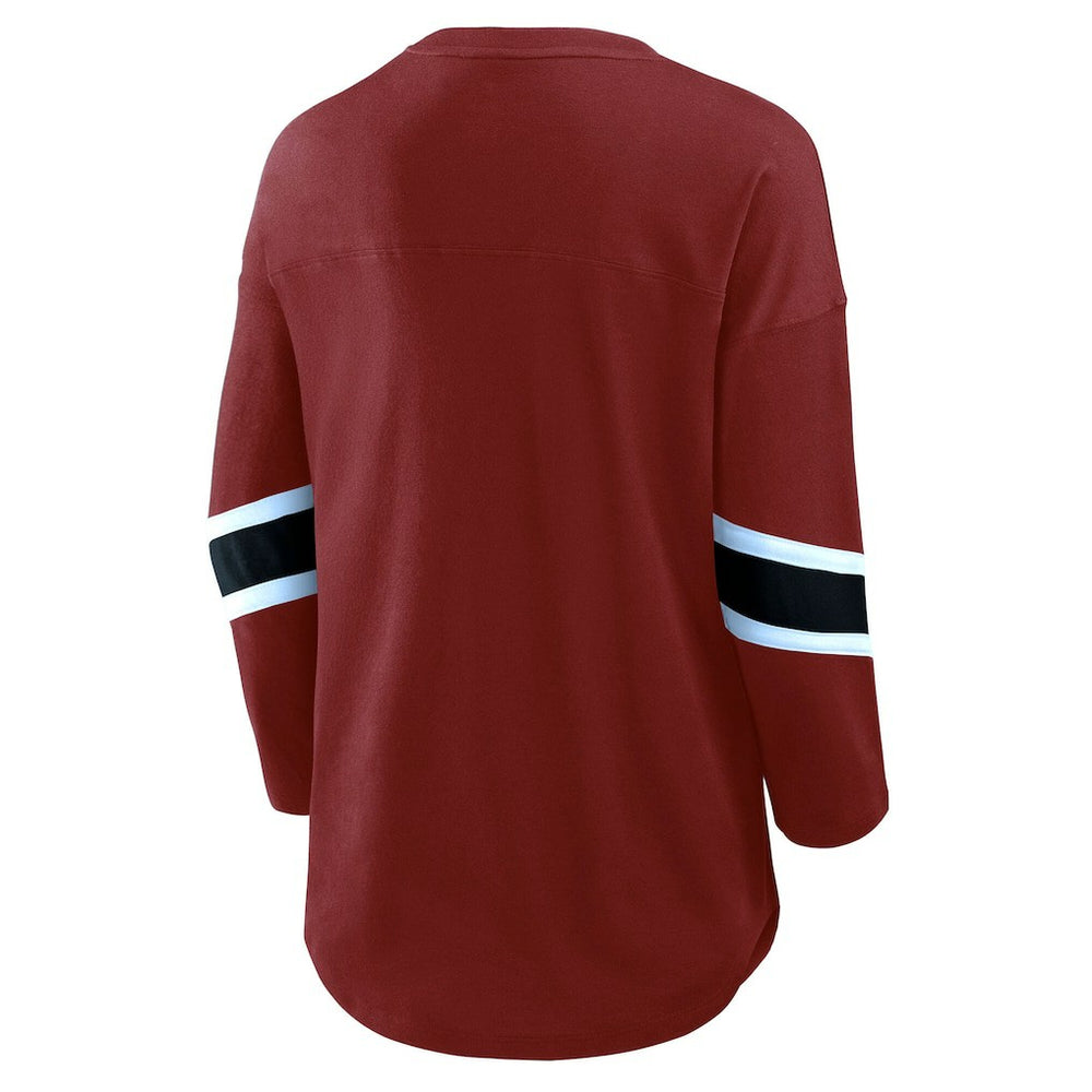 Washington Commanders Women's Plus Size Redzone 3/4-Sleeve Scoop Neck T-Shirt - Burgundy - Fanatics