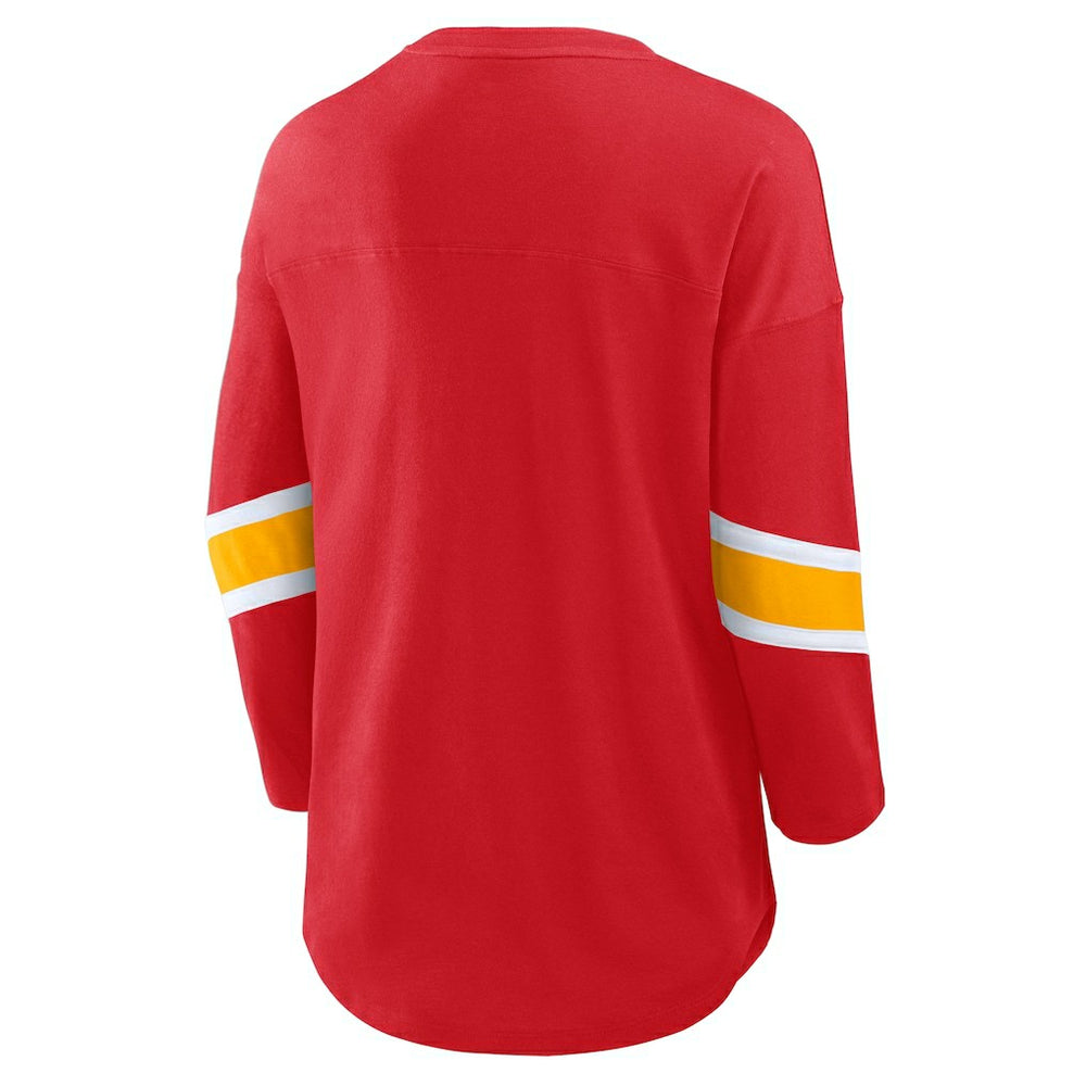 Kansas City Chiefs Women's Plus Size Redzone 3/4-Sleeve Scoop Neck T-Shirt - Red - Fanatics