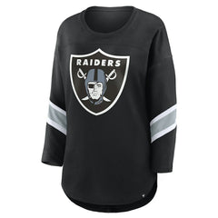Las Vegas Raiders Women's Plus Size Redzone 3/4-Sleeve Scoop Neck T-Shirt - Black - Fanatics