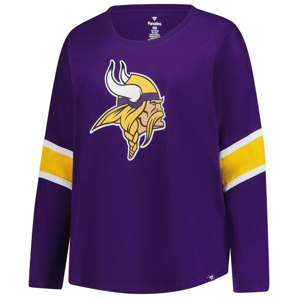 Minnesota Vikings Women's Plus Size Redzone 3/4-Sleeve Scoop Neck T-Shirt - Purple - Fanatics