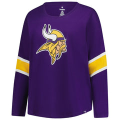 Minnesota Vikings Women's Plus Size Redzone 3/4-Sleeve Scoop Neck T-Shirt - Purple - Fanatics
