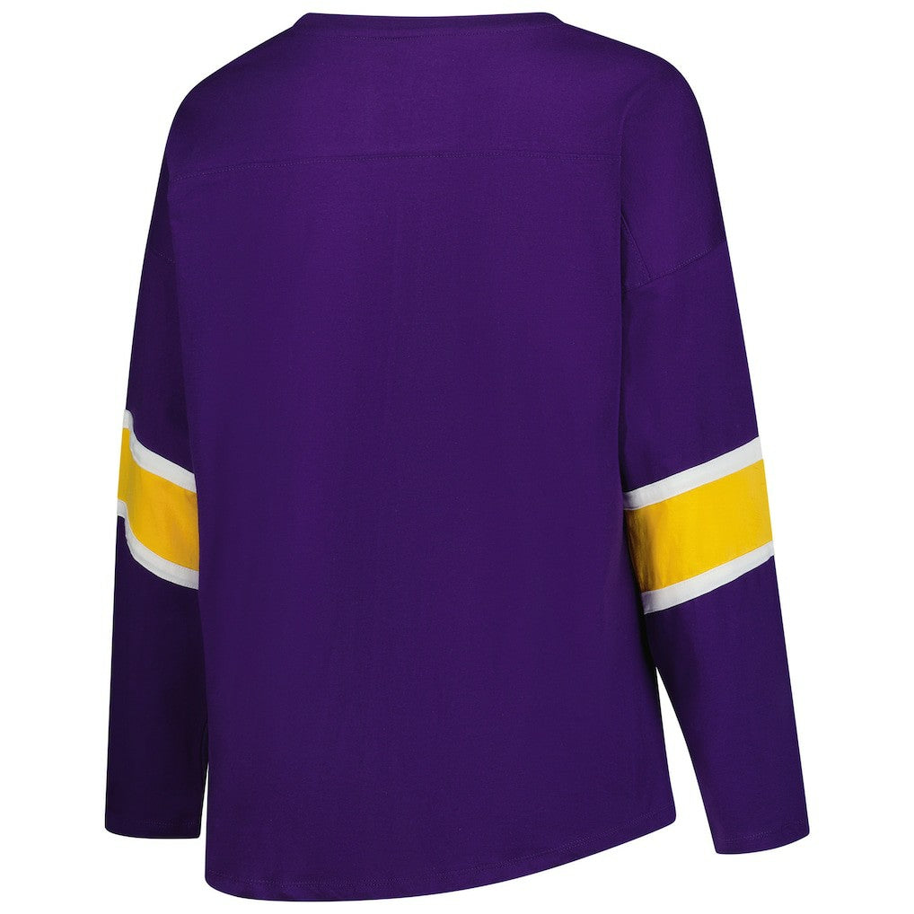 Minnesota Vikings Women's Plus Size Redzone 3/4-Sleeve Scoop Neck T-Shirt - Purple - Fanatics