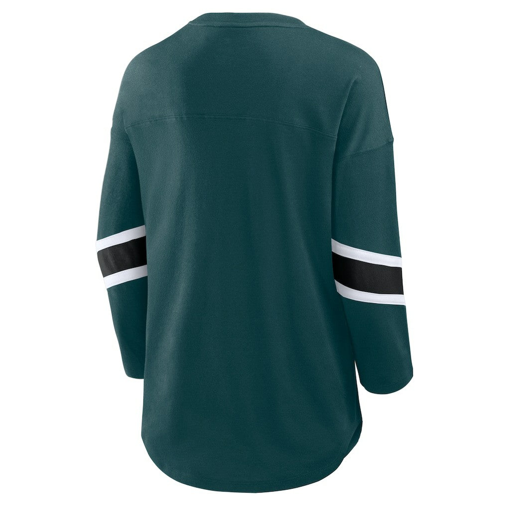 Philadelphia Eagles Women's Plus Size Redzone 3/4-Sleeve Scoop Neck T-Shirt - Green - Fanatics