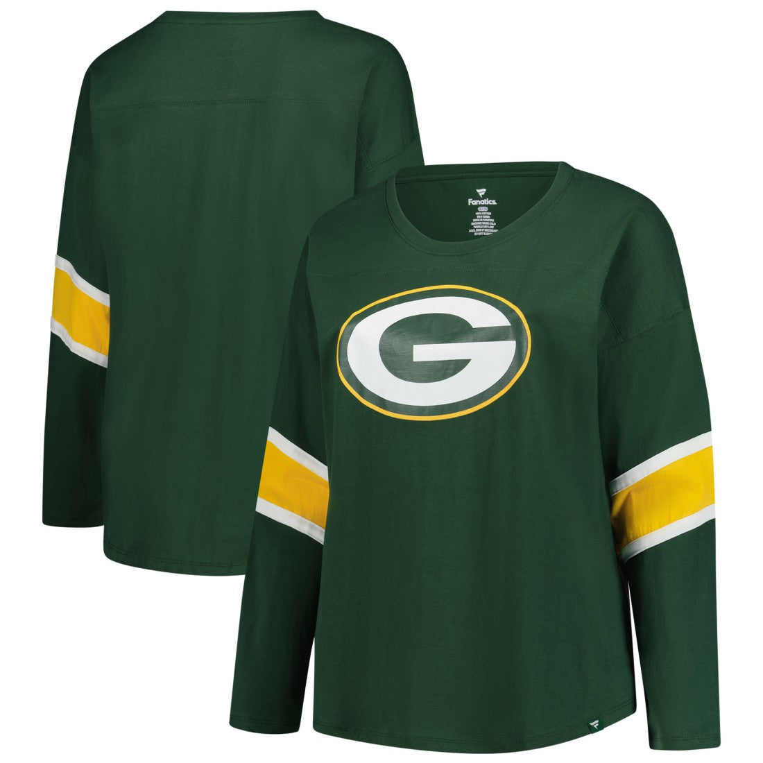 Green Bay Packers Women's Plus Size Redzone 3/4-Sleeve Scoop Neck T-Shirt - Green - Fanatics