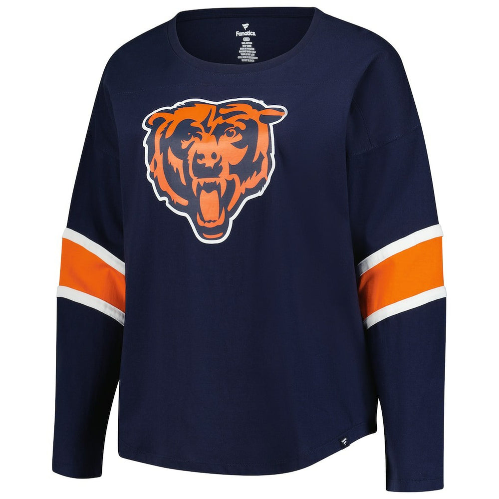 Chicago Bears Women's Plus Size Redzone 3/4-Sleeve Scoop Neck T-Shirt - Navy - Fanatics