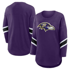 Baltimore Ravens Women's Plus Size Redzone 3/4-Sleeve Scoop Neck T-Shirt - Purple - Fanatics