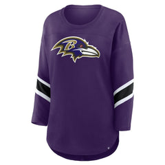 Baltimore Ravens Women's Plus Size Redzone 3/4-Sleeve Scoop Neck T-Shirt - Purple - Fanatics