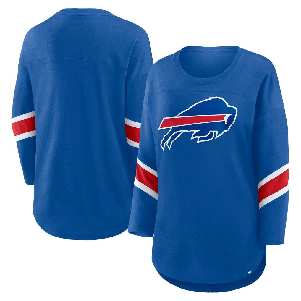Buffalo Bills Women's Plus Size Redzone 3/4-Sleeve Scoop Neck T-Shirt - Royal - Fanatics