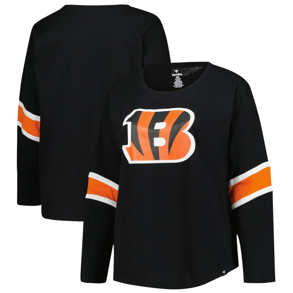 Cincinnati Bengals Women's Plus Size Redzone 3/4-Sleeve Scoop Neck T-Shirt - Black - Fanatics