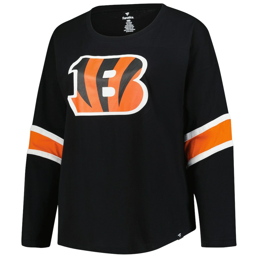 Cincinnati Bengals Women's Plus Size Redzone 3/4-Sleeve Scoop Neck T-Shirt - Black - Fanatics