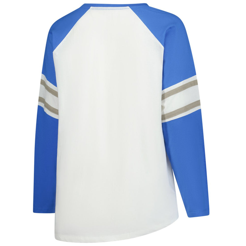 Detroit Lions Women's Plus Size Redzone Lace Up Long Sleeve T-Shirt - White - Fanatics