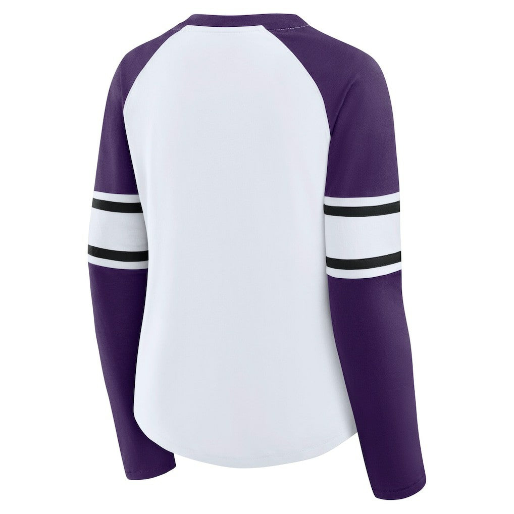 Baltimore Ravens Women's Plus Size Redzone Lace Up Long Sleeve T-Shirt - White - Fanatics