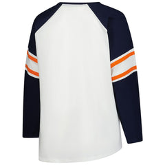 Chicago Bears Women's Plus Size Redzone Lace Up Long Sleeve T-Shirt - White - Fanatics