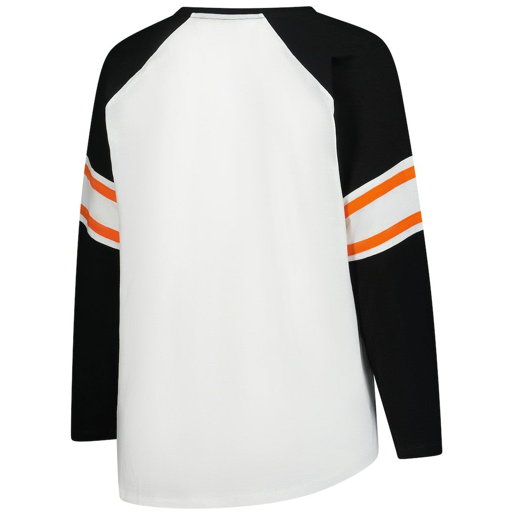 Cincinnati Bengals Women's Plus Size Redzone Lace Up Long Sleeve T-Shirt - White - Fanatics
