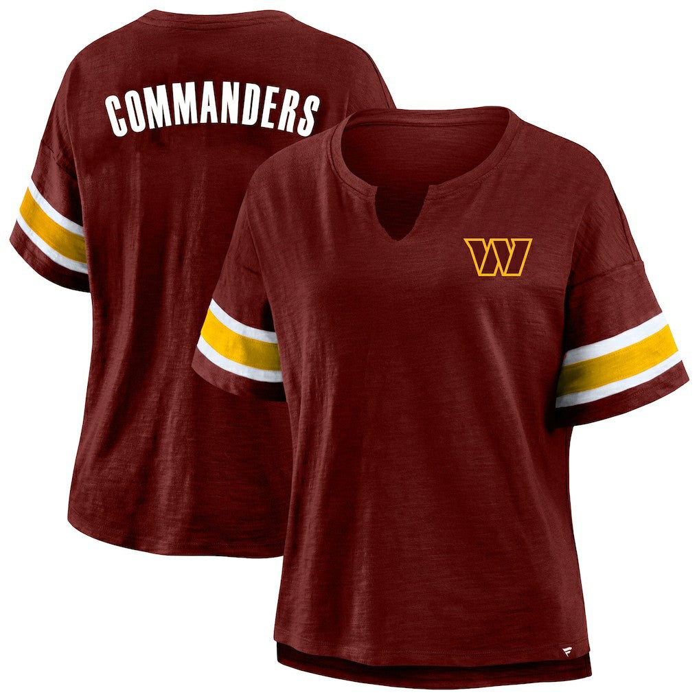 Washington Commanders Women's Plus Size Redzone Notch Neck T-Shirt - Burgundy - Fanatics