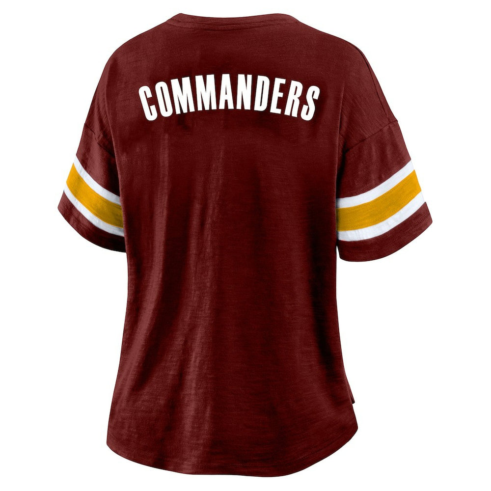 Washington Commanders Women's Plus Size Redzone Notch Neck T-Shirt - Burgundy - Fanatics