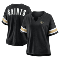 New Orleans Saints Women's Plus Size Redzone Notch Neck T-Shirt - Black - Fanatics