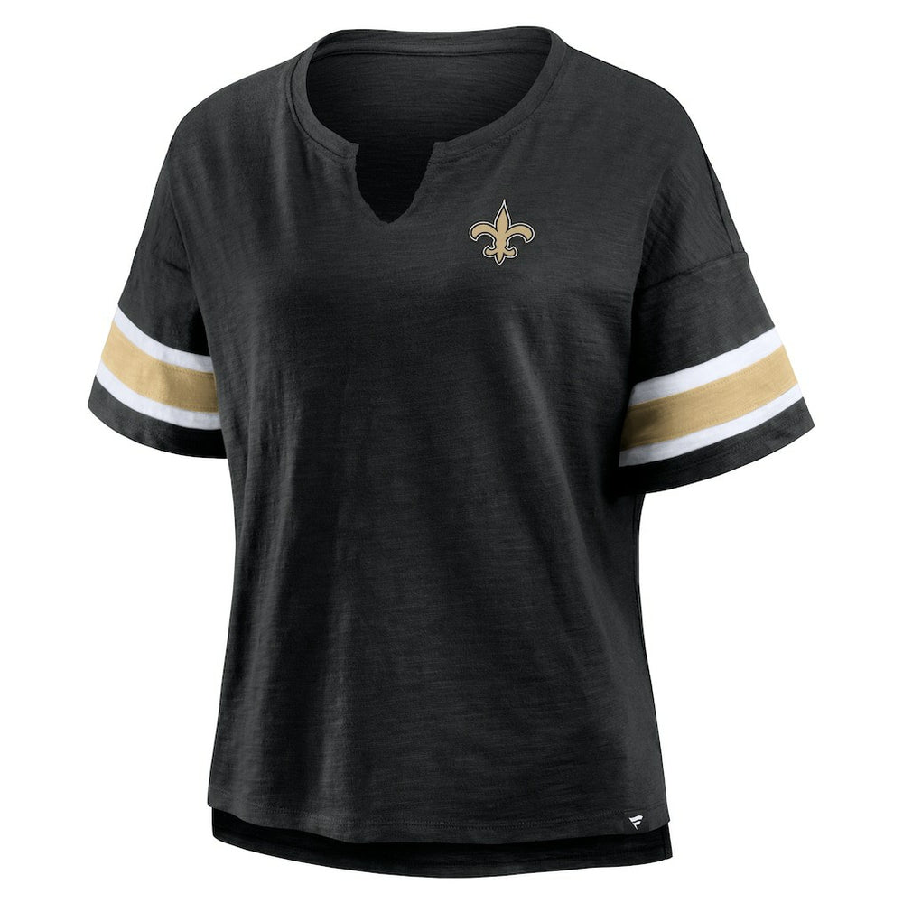 New Orleans Saints Women's Plus Size Redzone Notch Neck T-Shirt - Black - Fanatics