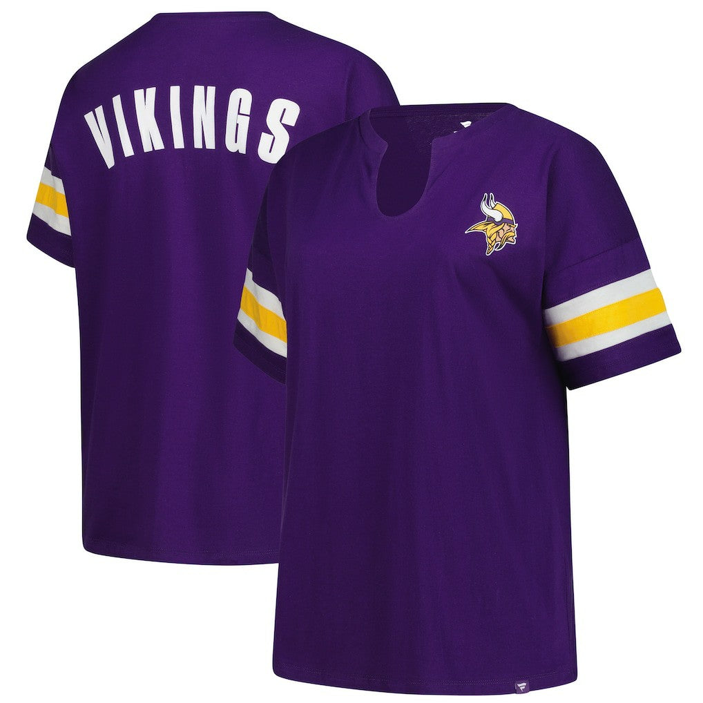 Minnesota Vikings Women's Plus Size Redzone Notch Neck T-Shirt - Purple - Fanatics