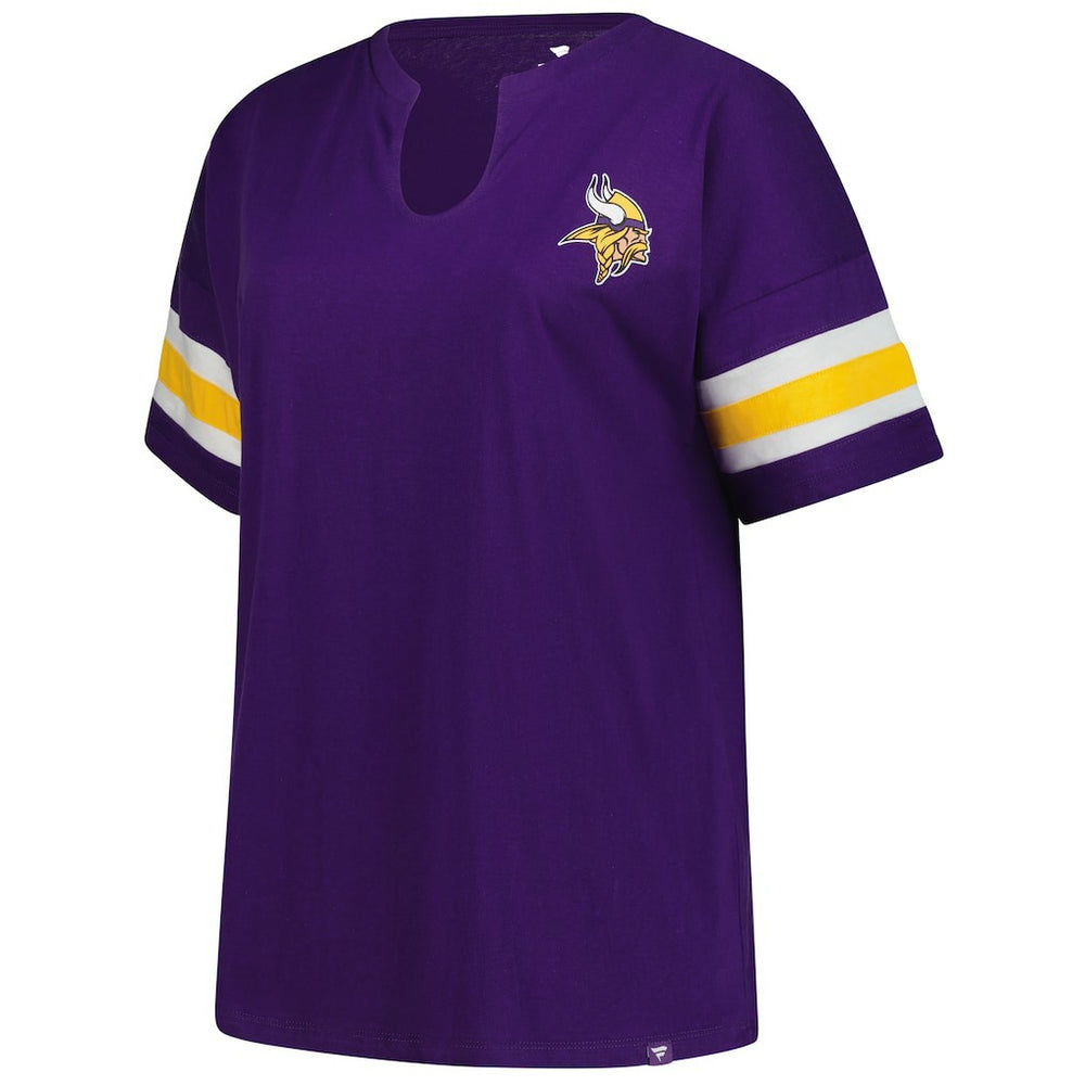 Minnesota Vikings Women's Plus Size Redzone Notch Neck T-Shirt - Purple - Fanatics
