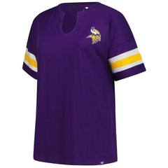 Minnesota Vikings Women's Plus Size Redzone Notch Neck T-Shirt - Purple - Fanatics