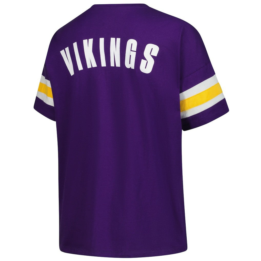 Minnesota Vikings Women's Plus Size Redzone Notch Neck T-Shirt - Purple - Fanatics