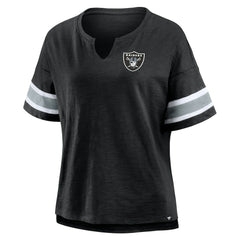 Las Vegas Raiders Women's Plus Size Redzone Notch Neck T-Shirt - Black - Fanatics