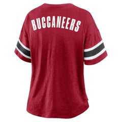 Tampa Bay Buccaneers Women's Plus Size Redzone Notch Neck T-Shirt - Red - Fanatics