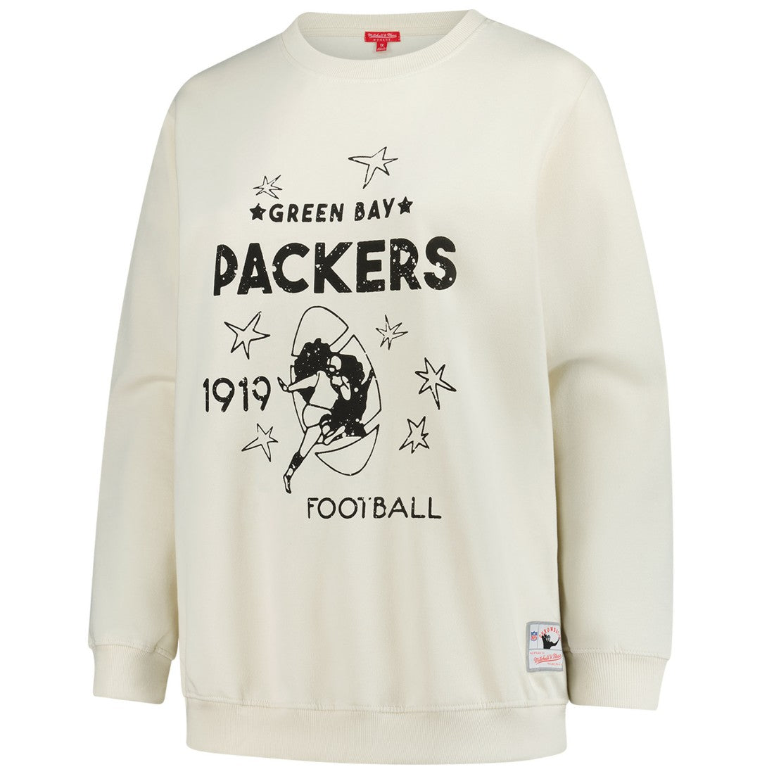 Green Bay Packers Women's Plus Size Shooting Star Sweatshirt - Cream - Mitchell & Ness