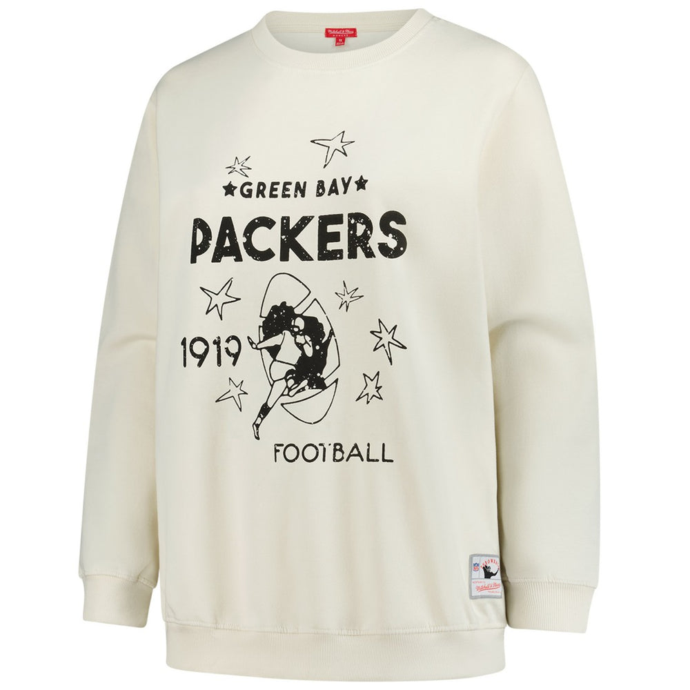 Green Bay Packers Women's Plus Size Shooting Star Sweatshirt - Cream - Mitchell & Ness
